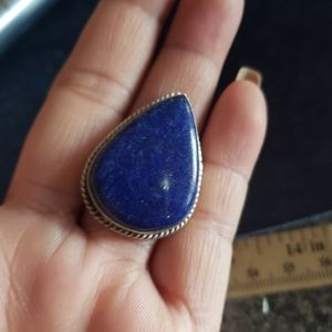 Handmade 925 stamped sterling silver with lapis lazuli chunky ring